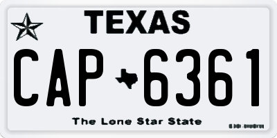 TX license plate CAP6361