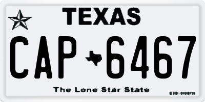 TX license plate CAP6467