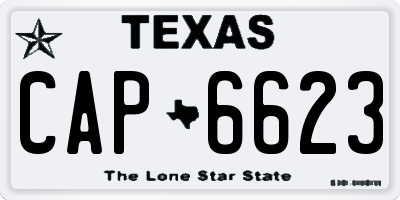 TX license plate CAP6623