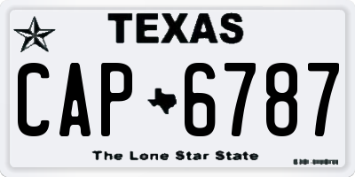 TX license plate CAP6787
