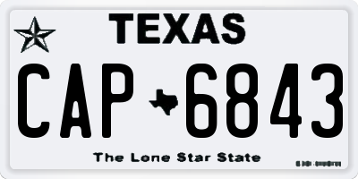 TX license plate CAP6843