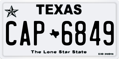 TX license plate CAP6849