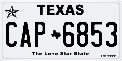 TX license plate CAP6853