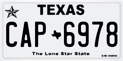 TX license plate CAP6978