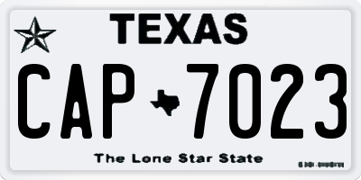 TX license plate CAP7023