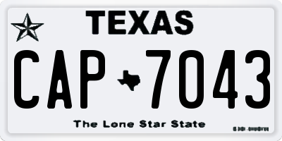 TX license plate CAP7043