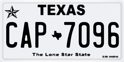 TX license plate CAP7096
