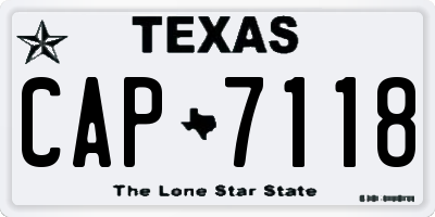 TX license plate CAP7118