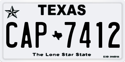 TX license plate CAP7412