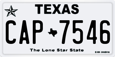 TX license plate CAP7546