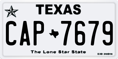 TX license plate CAP7679
