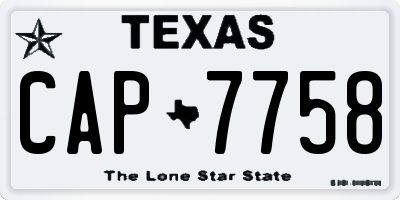 TX license plate CAP7758
