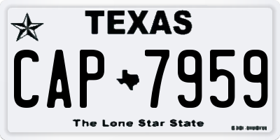 TX license plate CAP7959