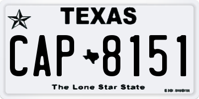 TX license plate CAP8151