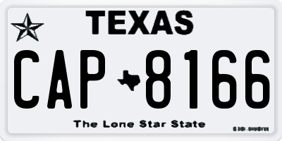 TX license plate CAP8166