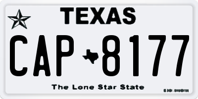 TX license plate CAP8177