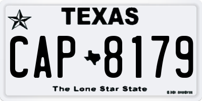 TX license plate CAP8179