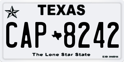 TX license plate CAP8242