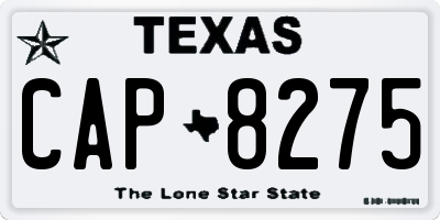 TX license plate CAP8275
