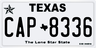 TX license plate CAP8336