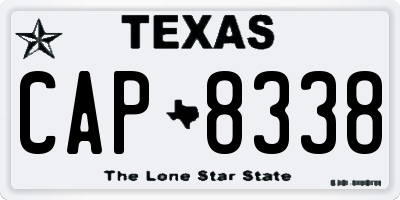 TX license plate CAP8338