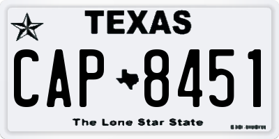 TX license plate CAP8451