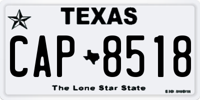 TX license plate CAP8518