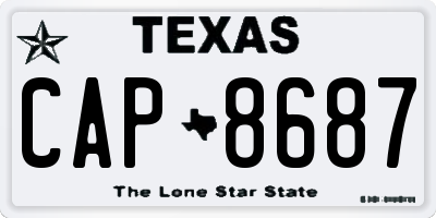TX license plate CAP8687