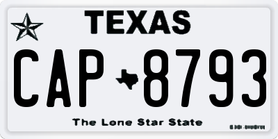 TX license plate CAP8793