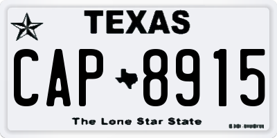 TX license plate CAP8915