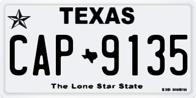 TX license plate CAP9135