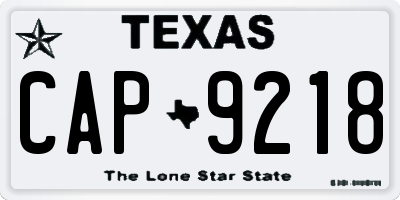 TX license plate CAP9218