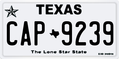 TX license plate CAP9239