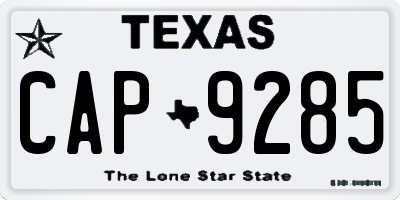 TX license plate CAP9285