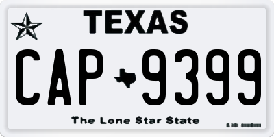 TX license plate CAP9399