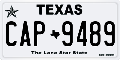 TX license plate CAP9489
