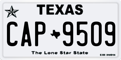 TX license plate CAP9509