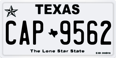 TX license plate CAP9562