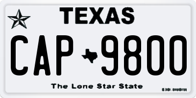 TX license plate CAP9800