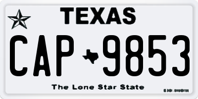 TX license plate CAP9853