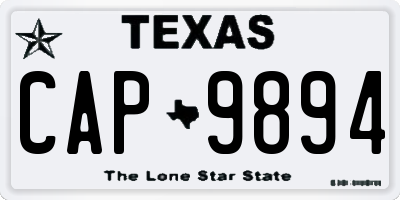 TX license plate CAP9894