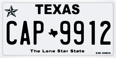 TX license plate CAP9912