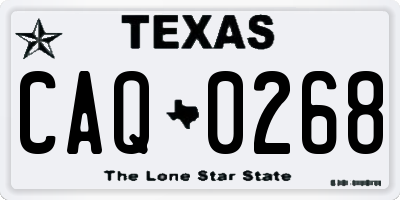 TX license plate CAQ0268