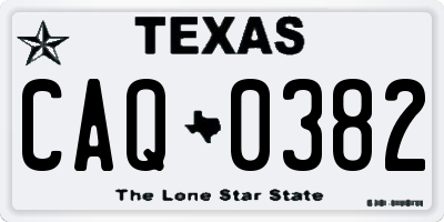 TX license plate CAQ0382
