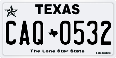 TX license plate CAQ0532