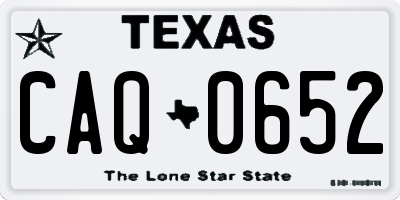 TX license plate CAQ0652