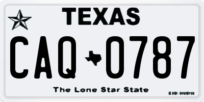 TX license plate CAQ0787