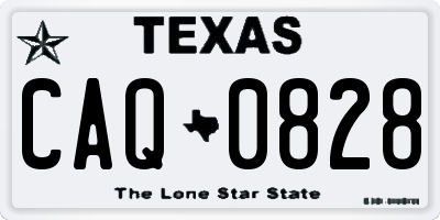 TX license plate CAQ0828