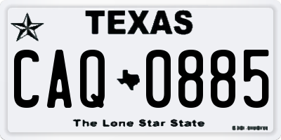 TX license plate CAQ0885