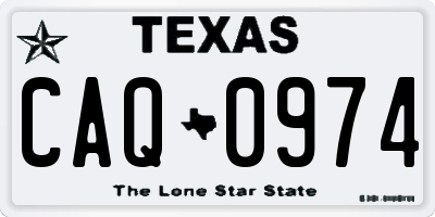TX license plate CAQ0974